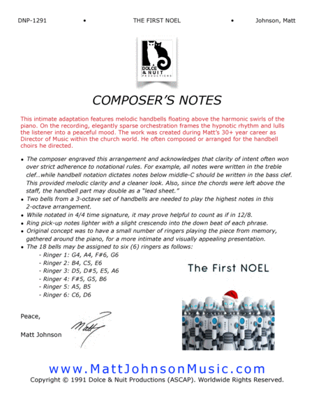 The First Noel-Handbells, with piano accompaniment - REPRODUCIBLE image number null