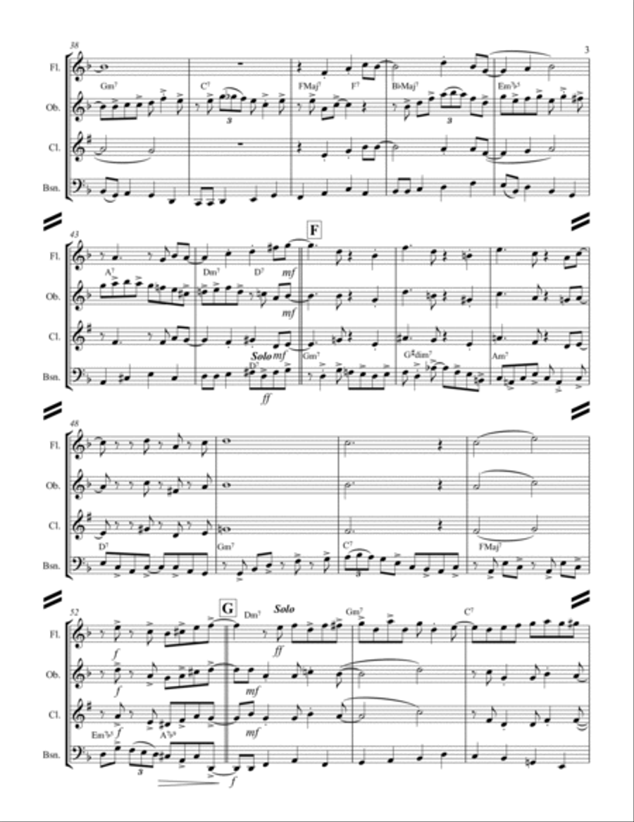 Fly Me To The Moon (in Other Words) Woodwind Quartet scores gallery preview page 4