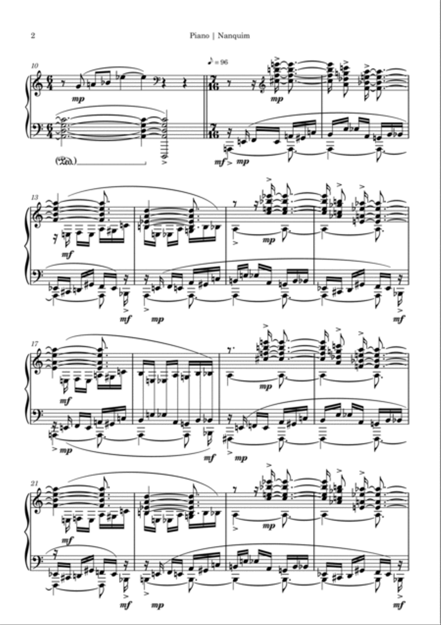 Nanquim, Suíte das Cores Piano Solo scores gallery preview page 2