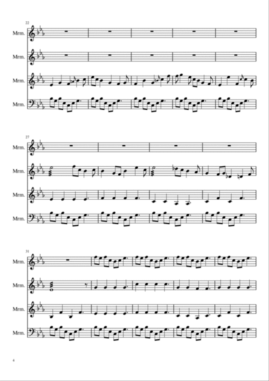Quartet for Wood Quartet for Wood Percussion Ensemble scores gallery preview page 4