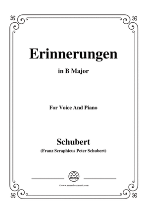 Schubert-Erinnerungen in B Major,for voice and piano