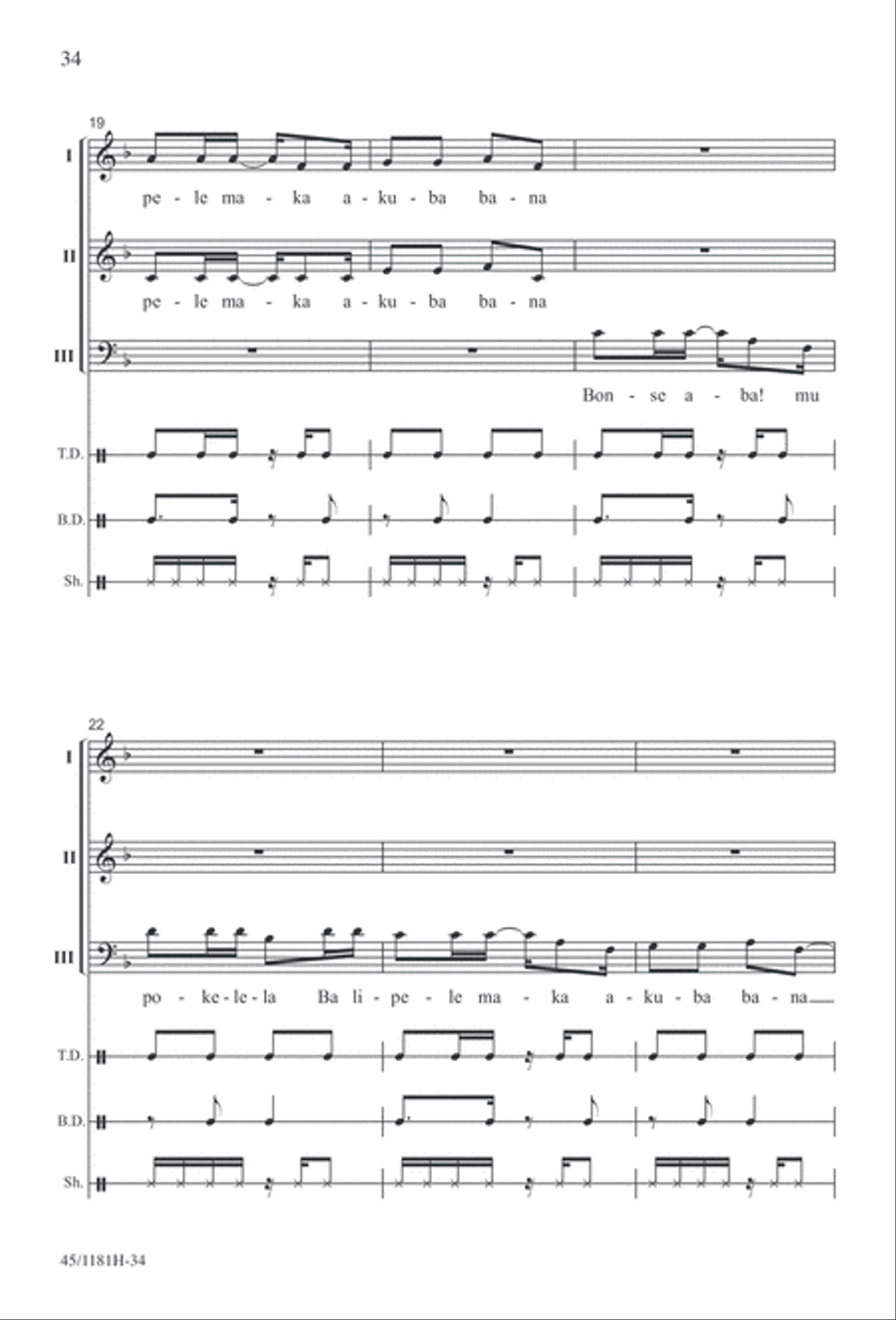 Contemporary Choral Classics 3-Part scores gallery preview page 34