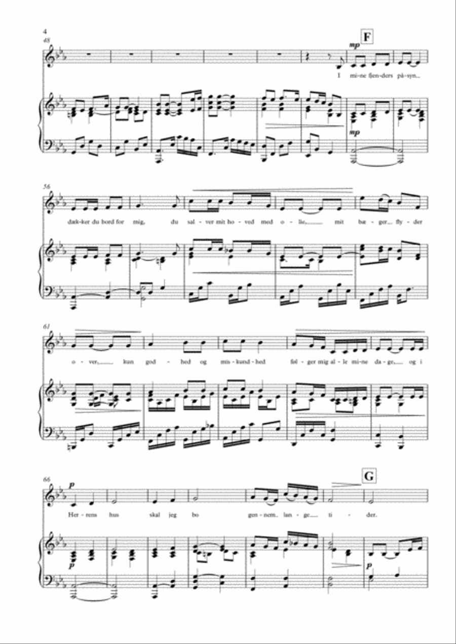 Herren er min hyrde (dyb stemme + klaver) Voice scores gallery preview page 4