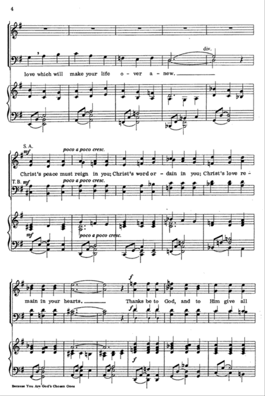 Because You Are God's Chosen Ones 4-Part scores gallery preview page 4