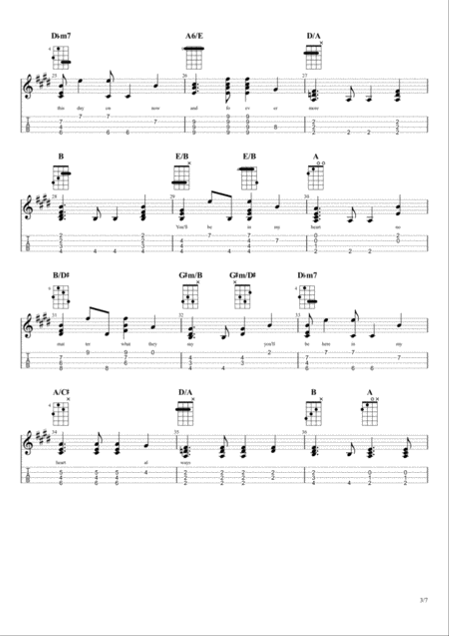 You'll Be In My Heart Ukulele scores gallery preview page 3