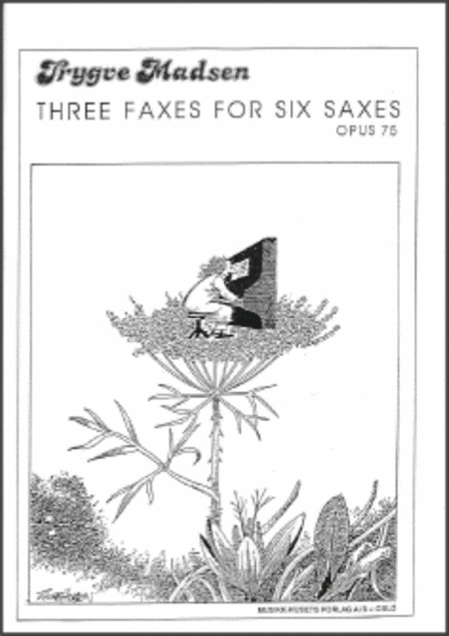 Three Faxes for Six Saxes Op. 75 Bass Saxophone scores gallery preview page 1