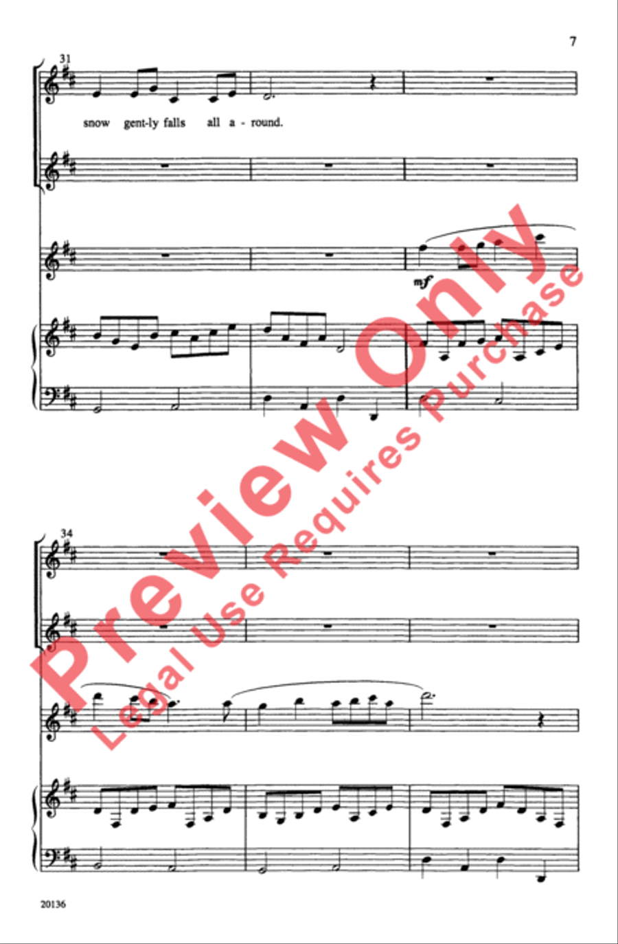 Snow Is Falling Still 2-Part scores gallery preview page 7