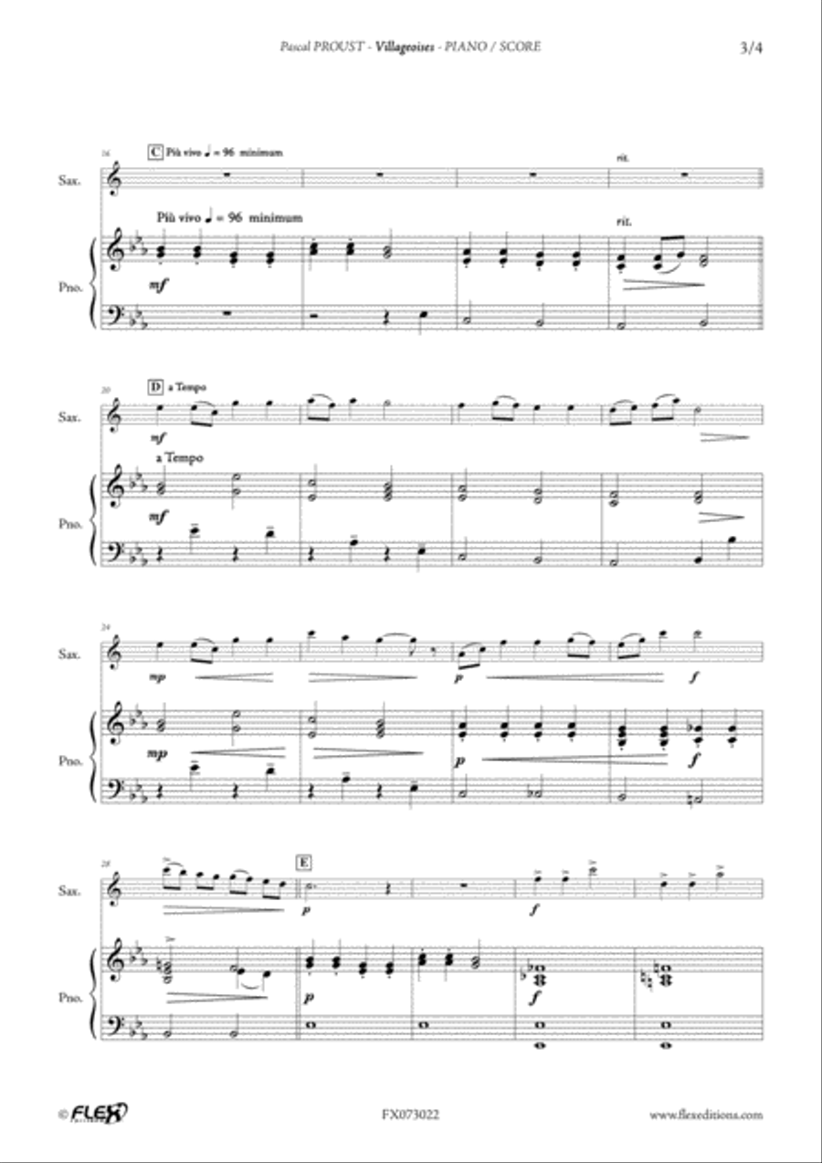 Villageoises Alto Saxophone scores gallery preview page 3