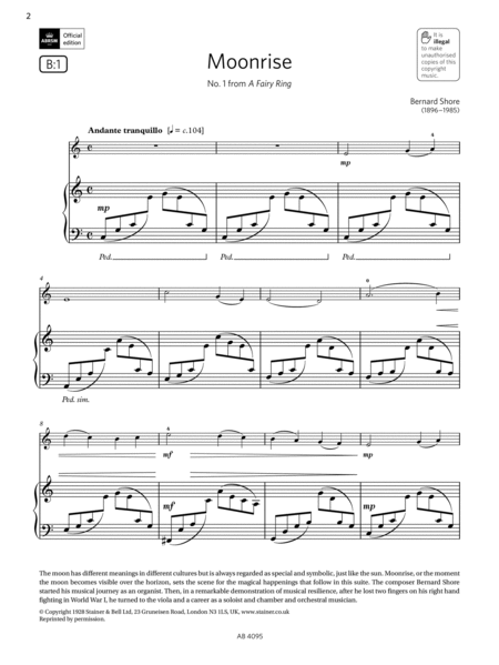 Moonrise (Grade 1, B1, from the ABRSM Violin Syllabus from 2024)