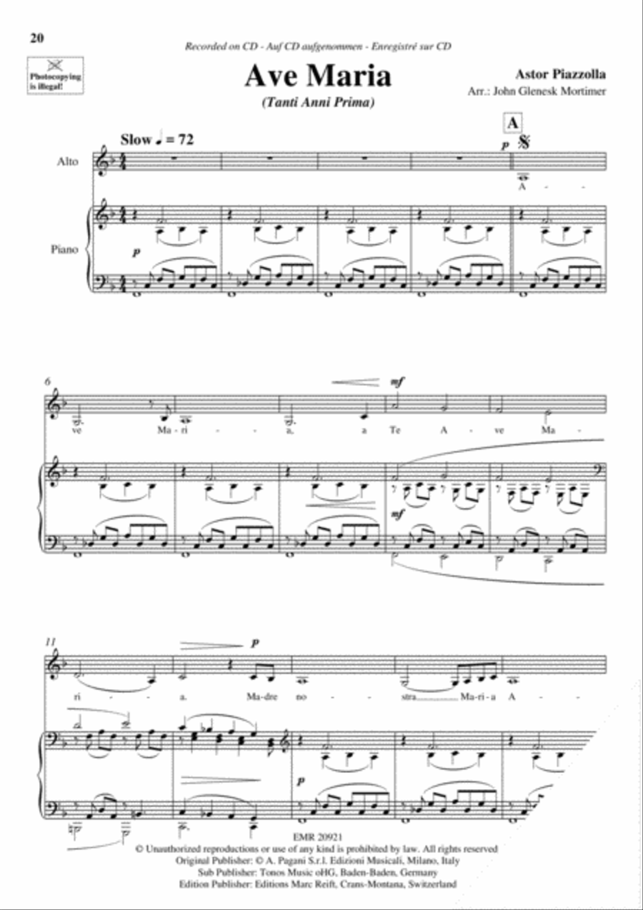 100 Ave Maria Volume 8 Alto Voice scores gallery preview page 10