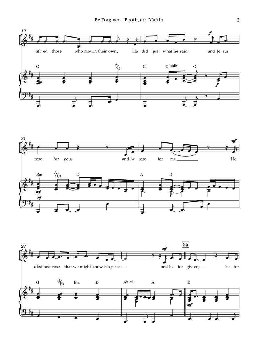 Be Forgiven - Vocal solo with Piano - (High & Low keys) Piano, Vocal scores gallery preview page 4