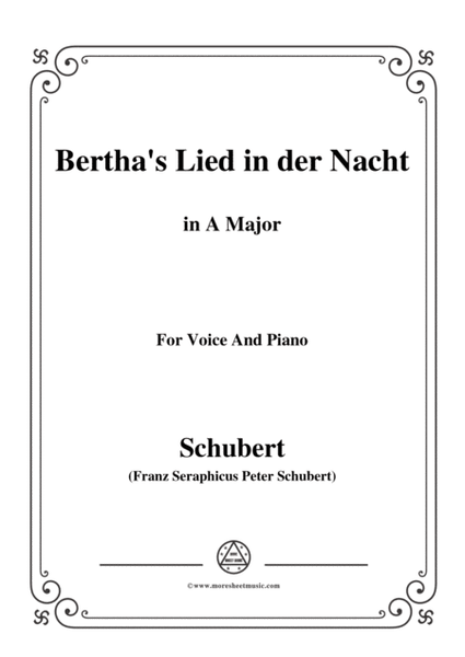Schubert-Bertha's Lied in der Nacht(Bertha's Night Song),D.653,in A Major,for Voice&Piano image number null