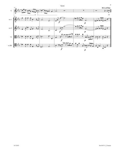 Handel: "Affani del pensier". Aria from Ottone HWV 15 arr. for Voice & String Quartet. Optional ense image number null