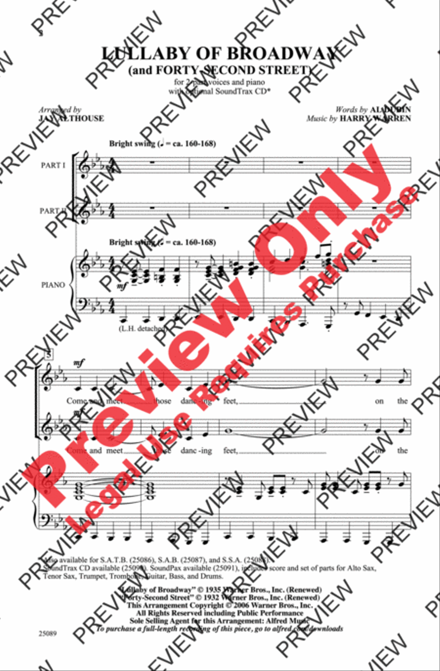 Lullaby of Broadway (and Forty-Second Street) 2-Part scores gallery preview page 2