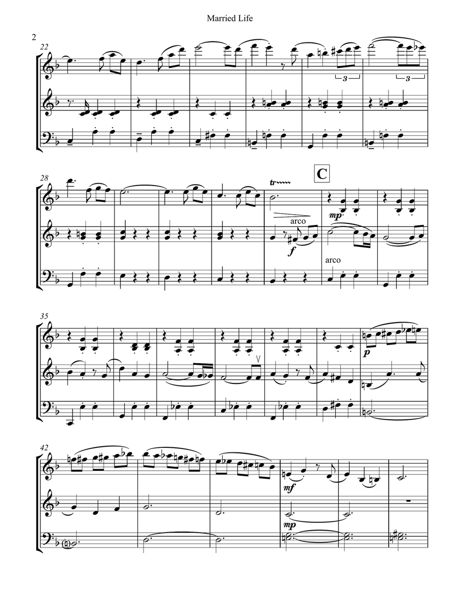 Married Life String Trio scores gallery preview page 2