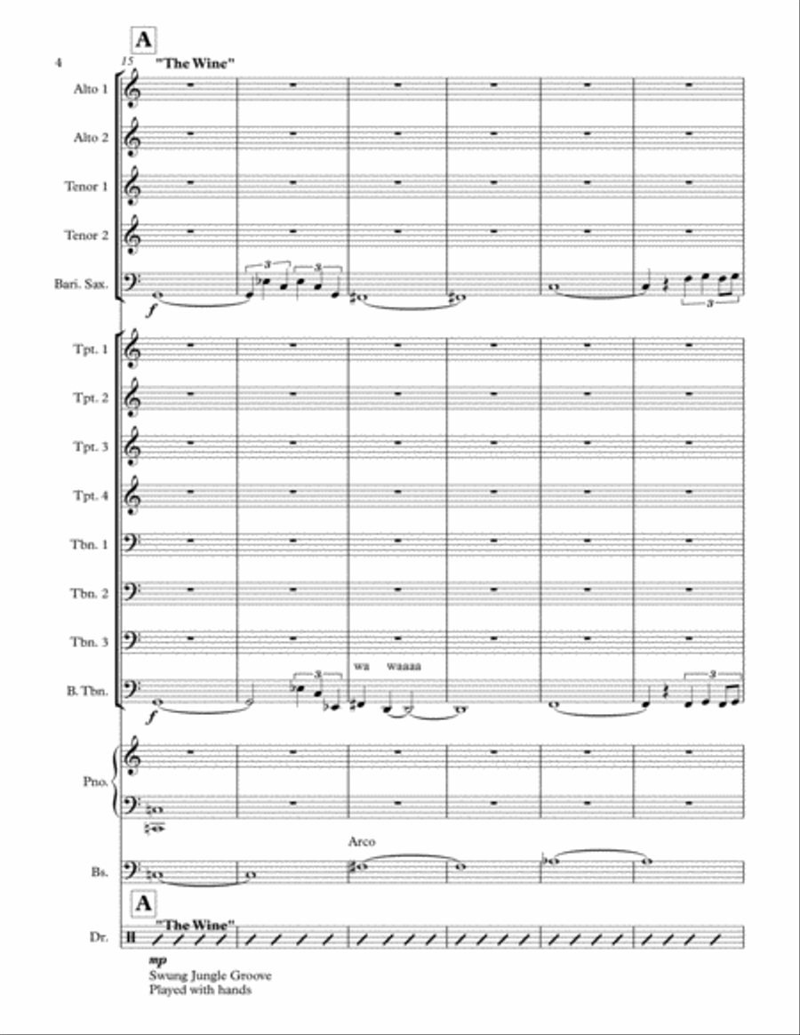 The Paxwalla Overture for Jazz Big Band Jazz Ensemble scores gallery preview page 4