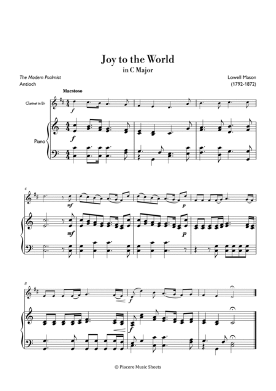 Mason - Joy to the World in C Major - Easy Chamber Music scores gallery preview page 2