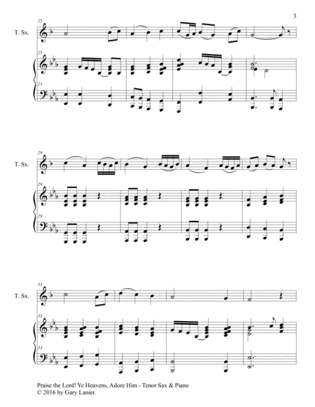 3 Hymns of Praise & Encouragement (Duets for Tenor Sax and Piano) image number null