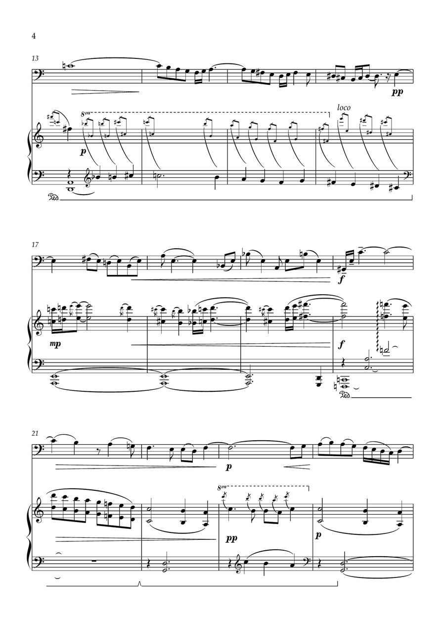 Reflections, for cello and piano Chamber Music scores gallery preview page 4