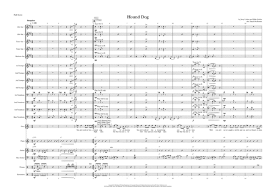 Hound Dog Hound Dog Saxophone scores gallery preview page 1