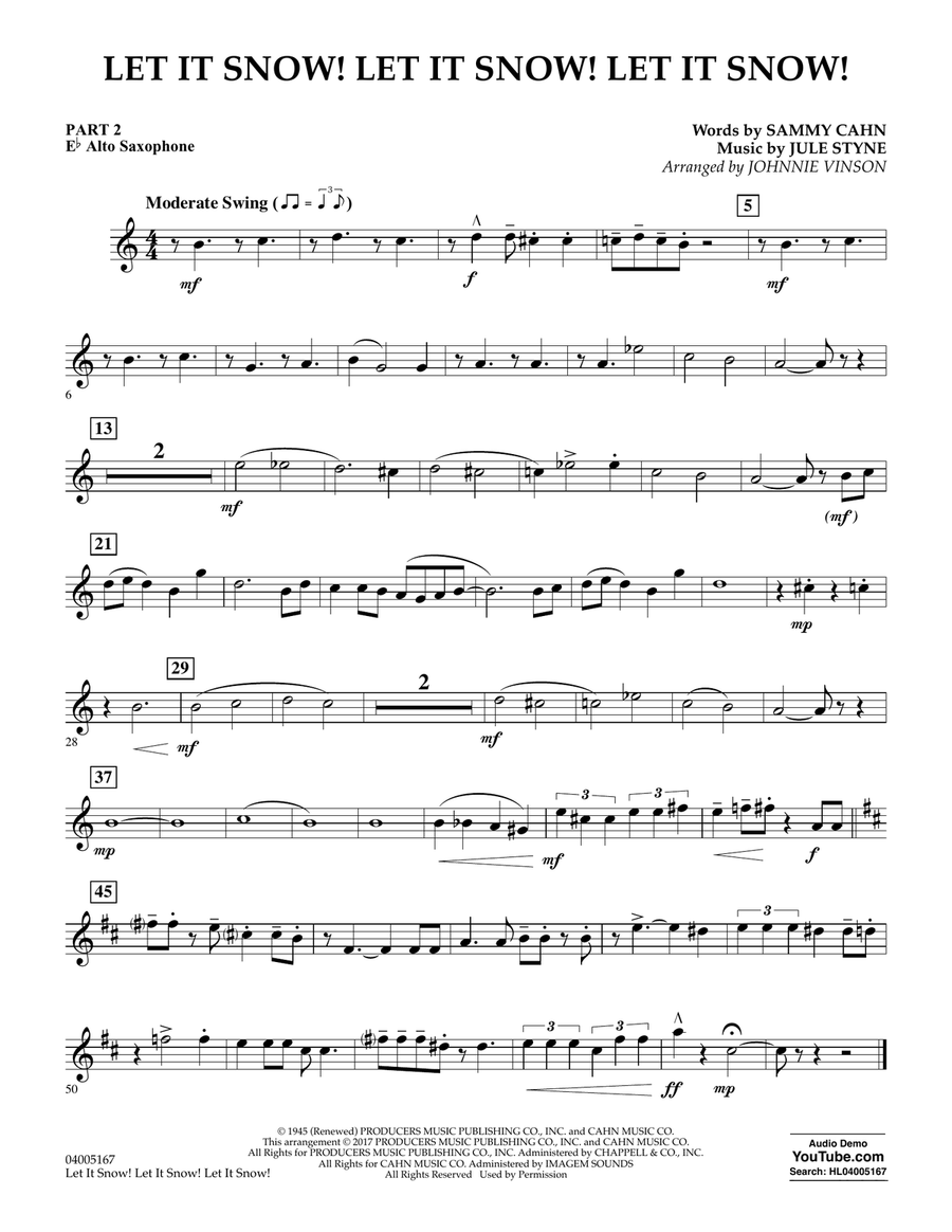 Let It Snow! Let It Snow! Let It Snow! - Pt.2 - Eb Alto Saxophone Concert Band scores gallery preview page 1