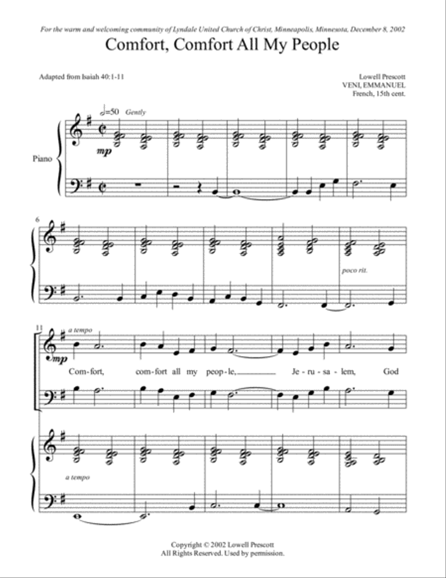 Comfort, Comfort All My People 4-Part scores gallery preview page 2