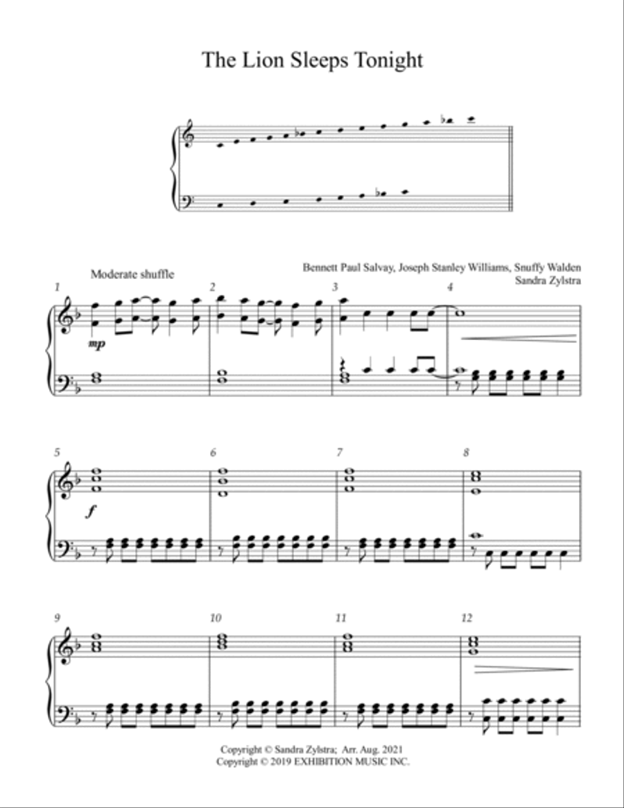 The Lion Sleeps Tonight Handbell Choir scores gallery preview page 2