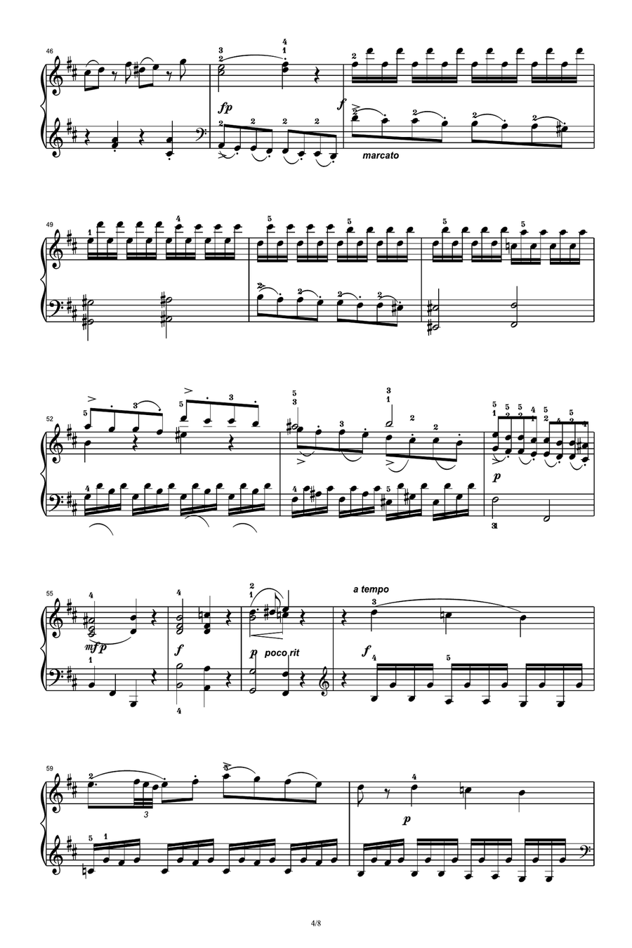 Sonata in D major K311 First Movement Piano Solo scores gallery preview page 4