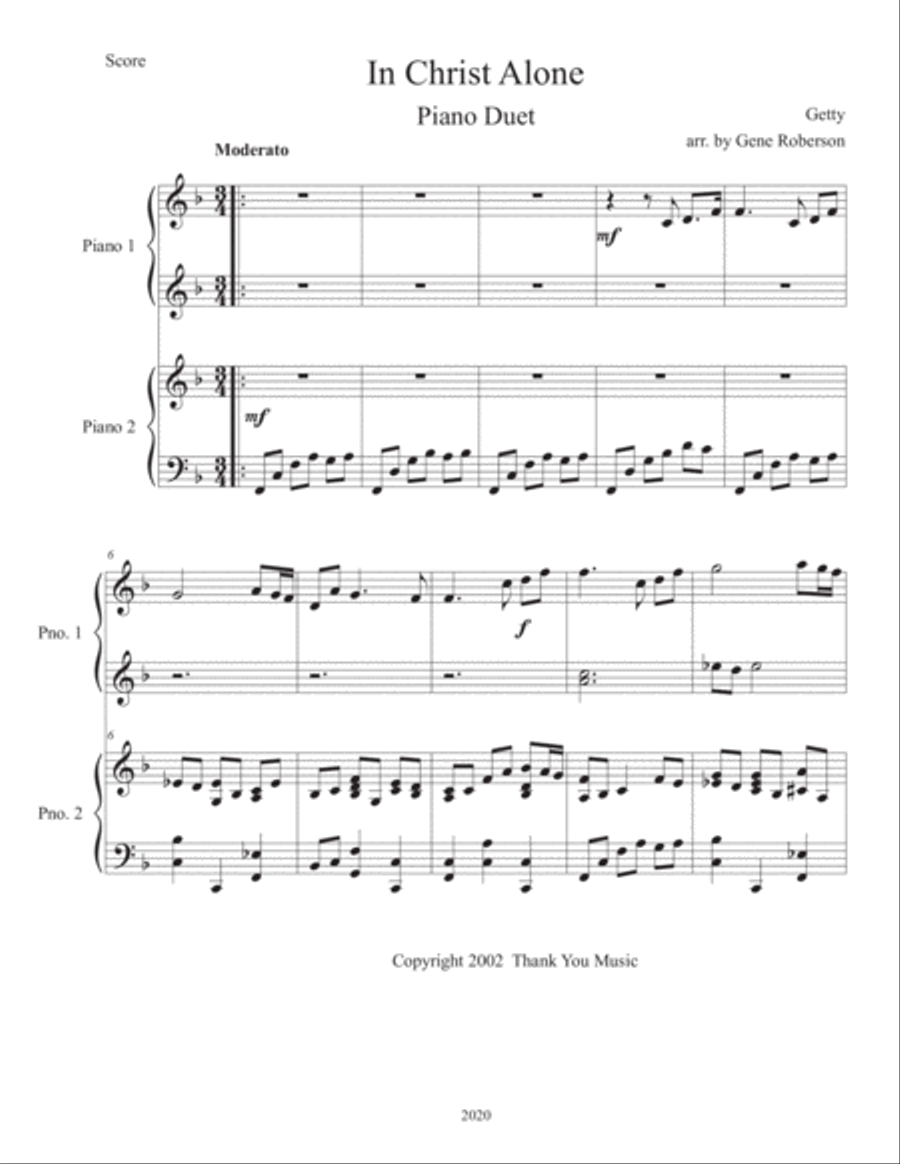In Christ Alone Easy Piano scores gallery preview page 2