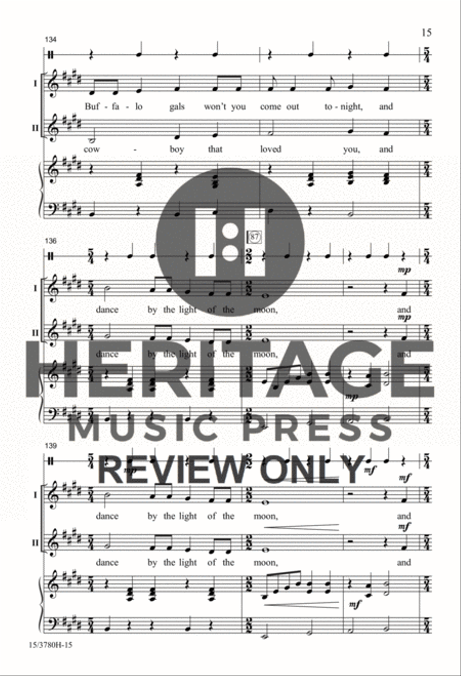 Folk Songs from the American West 2-Part scores gallery preview page 13