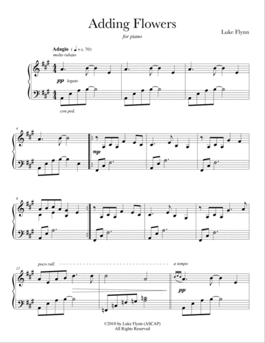 Adding Flowers Piano Solo scores gallery preview page 3