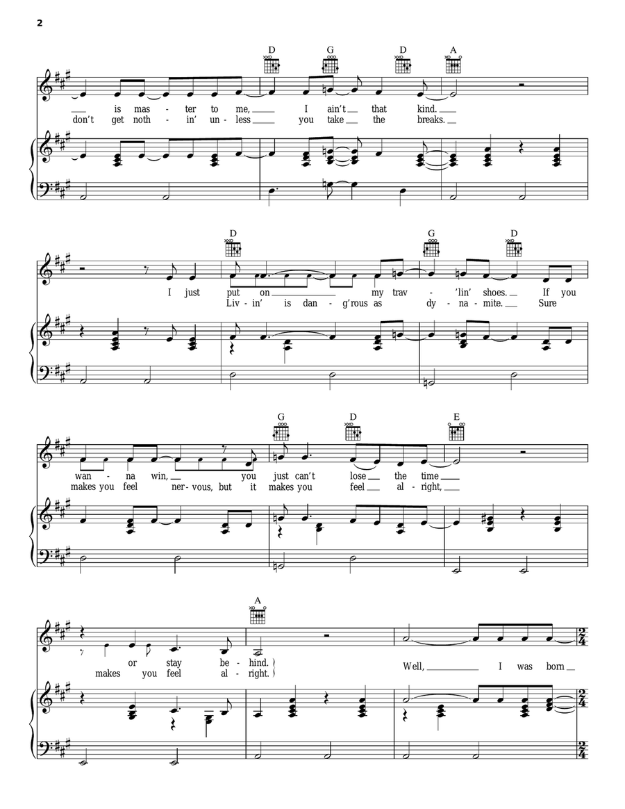 Born To Run Born To Run Piano, Vocal, Guitar scores gallery preview page 2