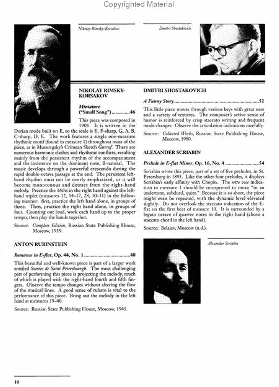 Masters of Russian Piano Music Piano Solo scores gallery preview page 2