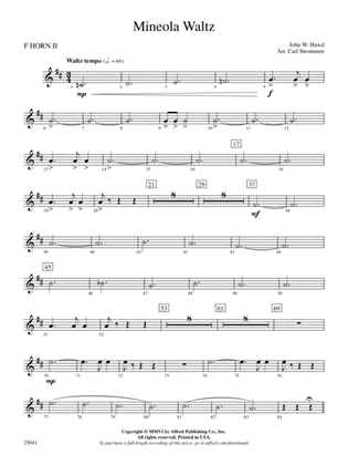 Mineola Waltz: 2nd F Horn