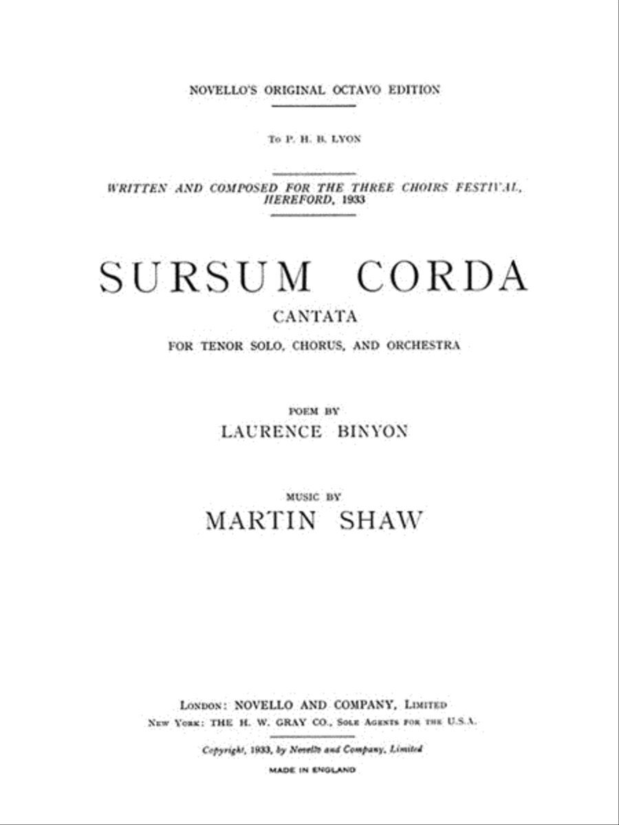 Sursum Corda 4-Part scores gallery preview page 1