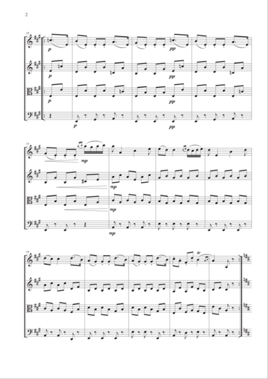 Boccherini's Minuet for String Quartet String Quartet scores gallery preview page 3