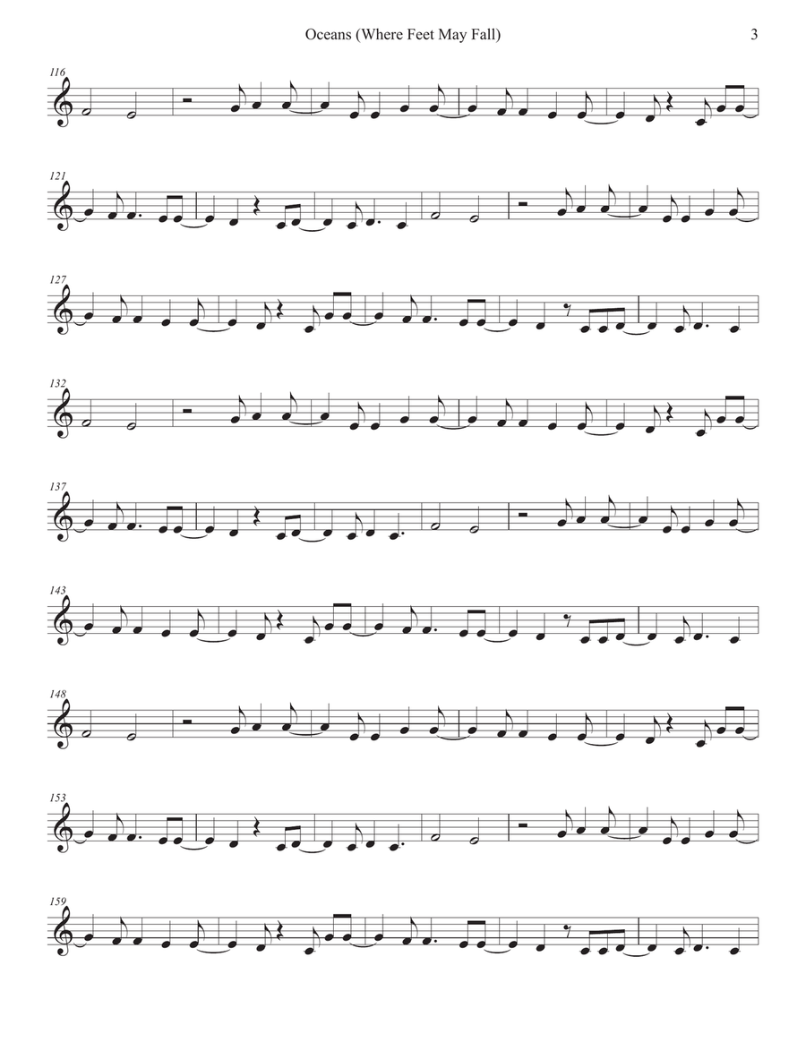Oceans (Where Feet May Fail) Violin Solo scores gallery preview page 3