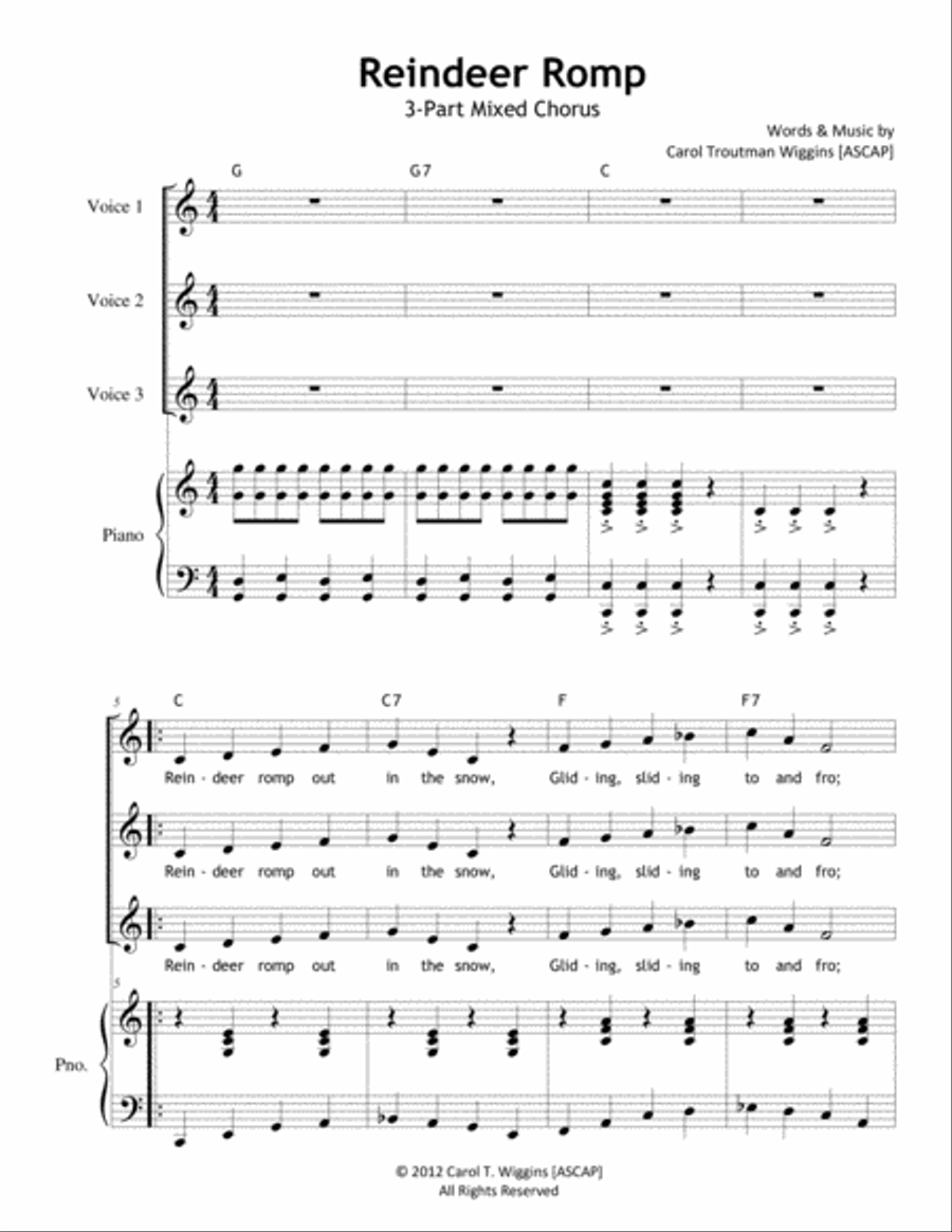Reindeer Romp 3-Part scores gallery preview page 1