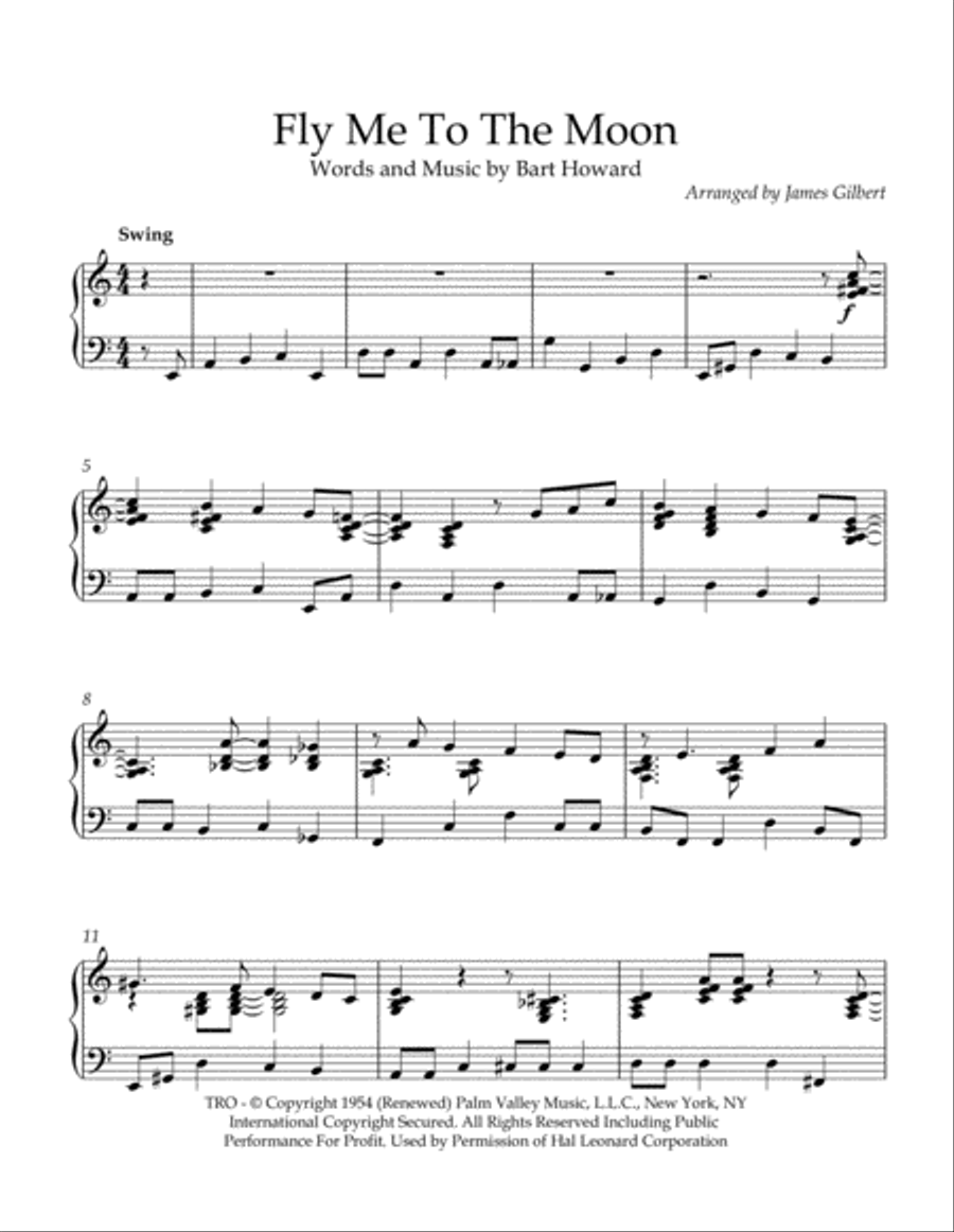 Fly Me To The Moon (In Other Words) Fly Me To The Moon (In Other Words) Piano Solo scores gallery preview page 3