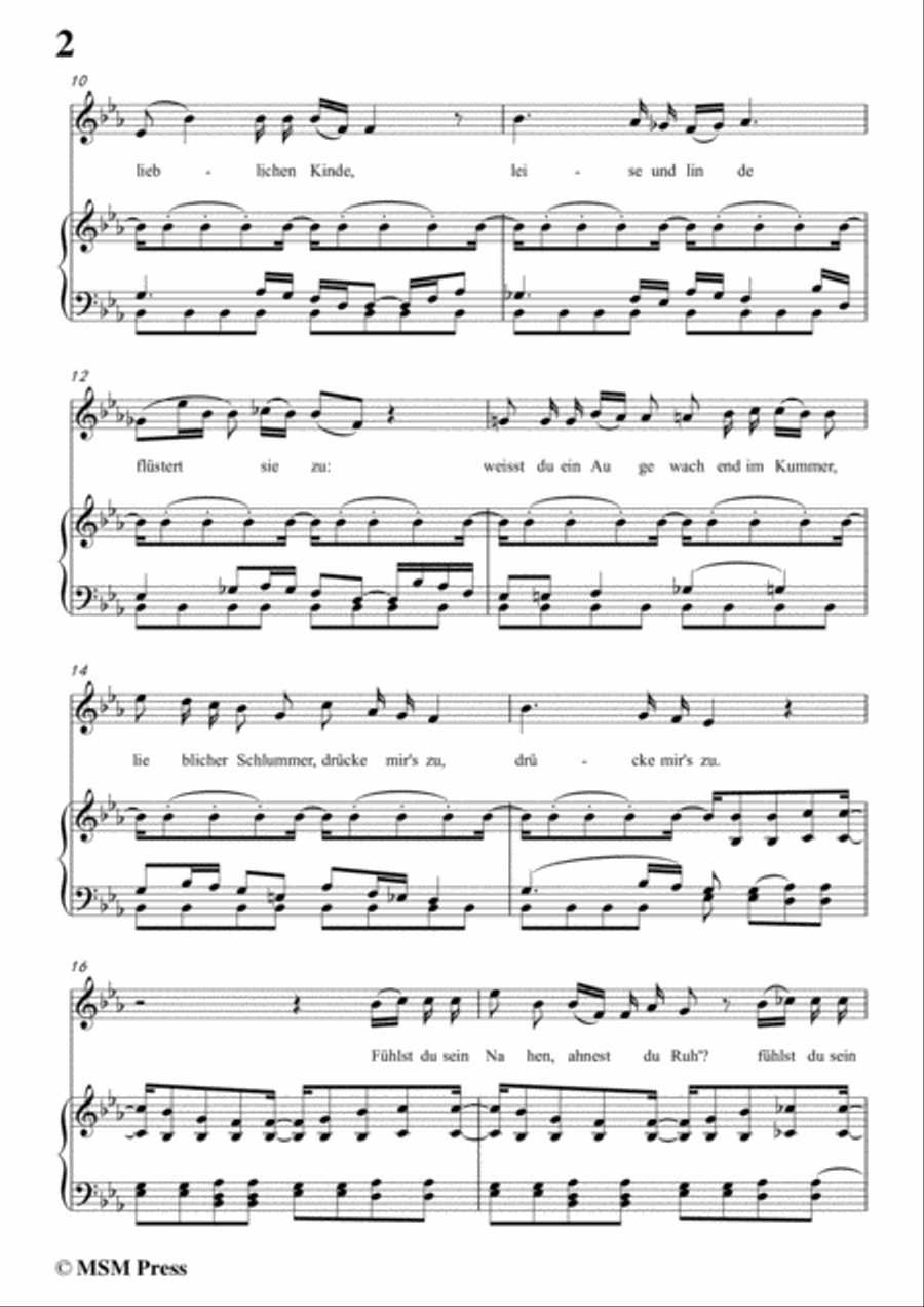 Schubert-Bertha's Lied in der Nacht(Bertha's Night Song),D.653,in E flat Major,for Voice&Piano Voice scores gallery preview page 4