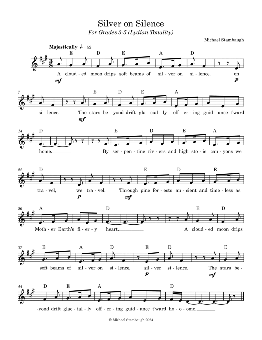 Silver on Silence Piano scores gallery preview page 1