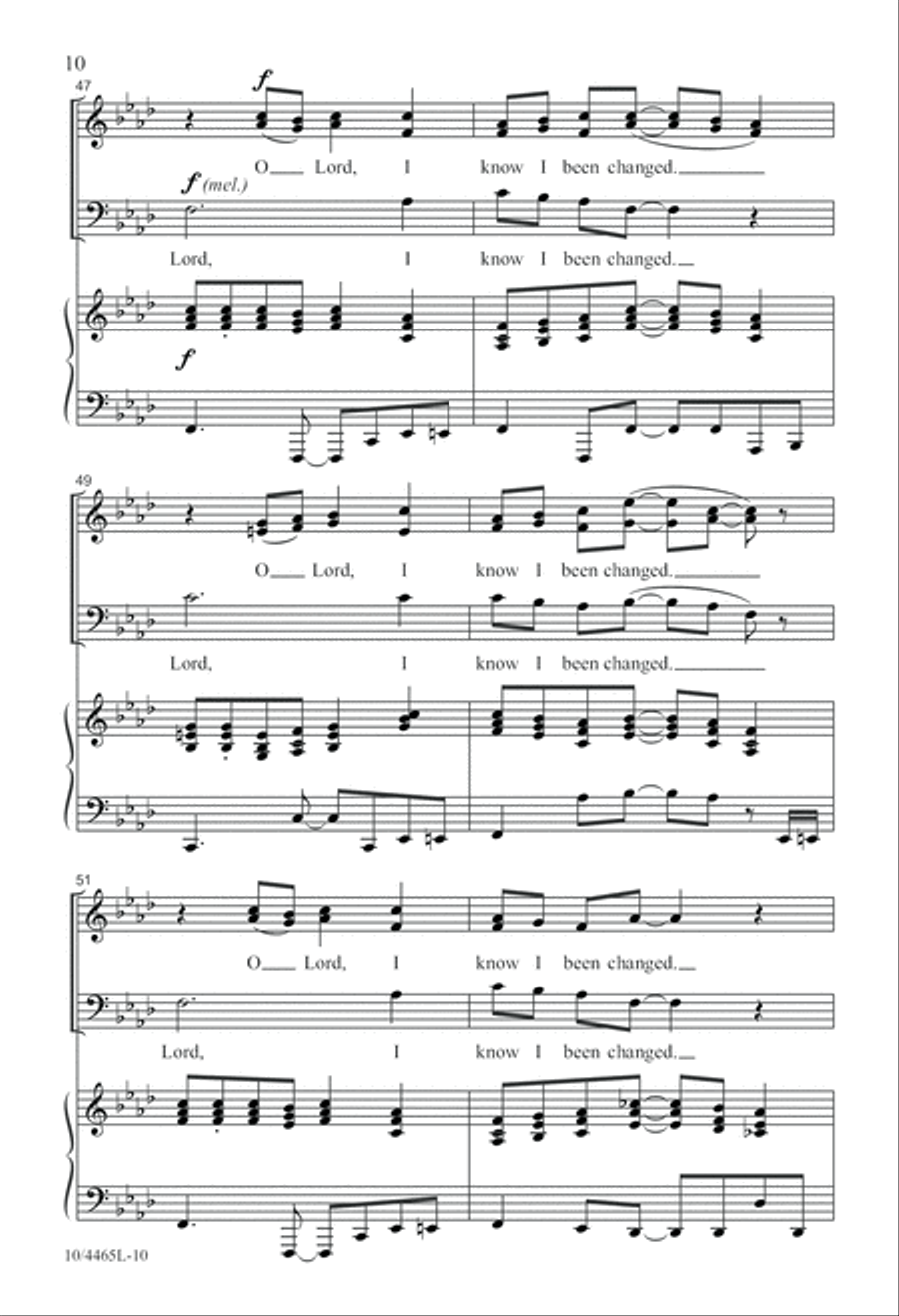 Lord, I Know I Been Changed 3-Part scores gallery preview page 10