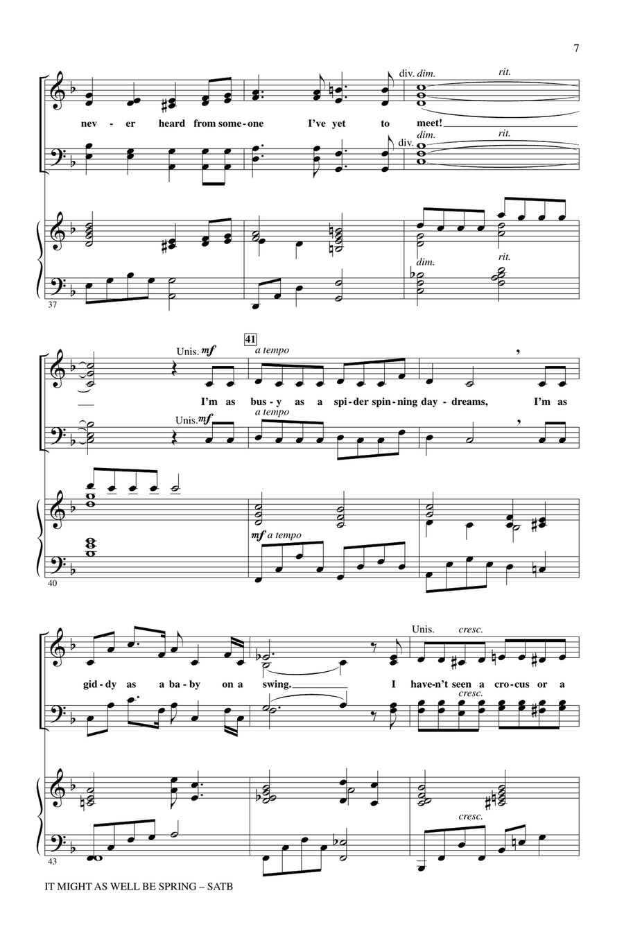 It Might As Well Be Spring 4-Part scores gallery preview page 5