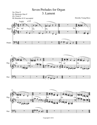 Seven Preludes for Organ, 3. Lament