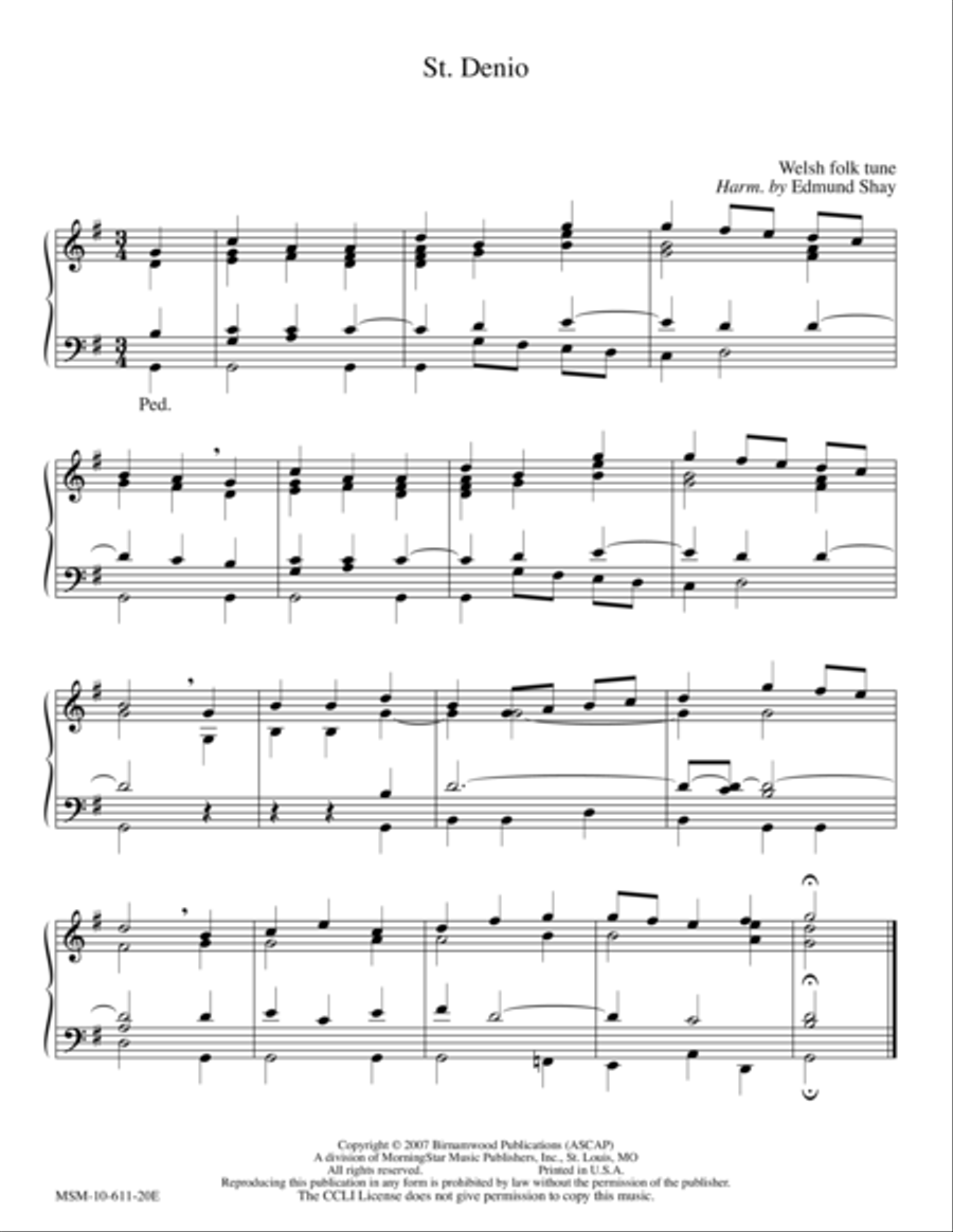St. Denio St. Denio Organ scores gallery preview page 1