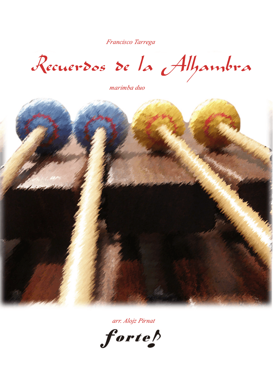 Recuerdos de la Alhambra for marimba duet Marimba scores gallery preview page 1
