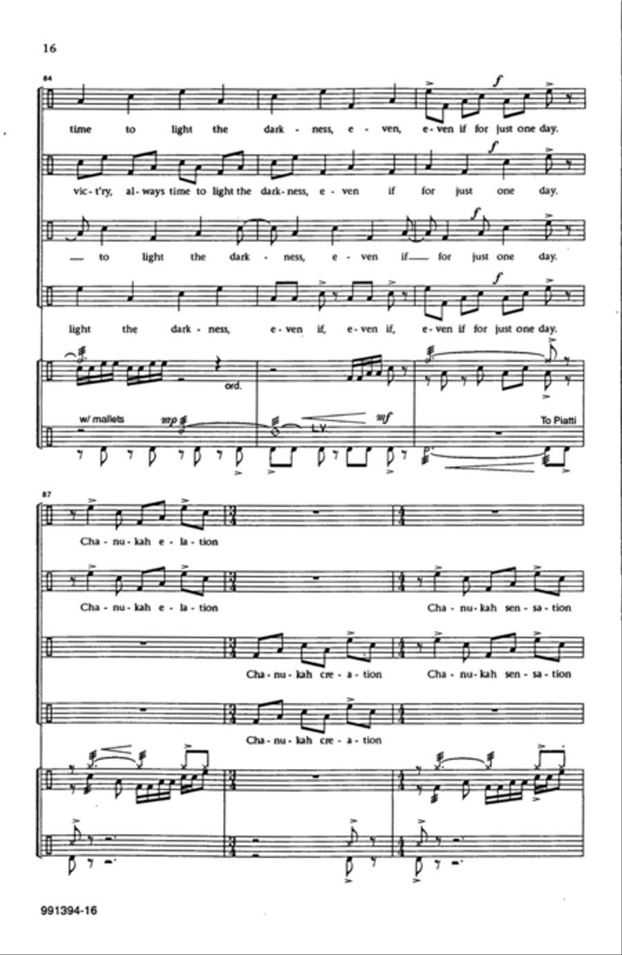 A Chanukah Dreidle 4-Part scores gallery preview page 14