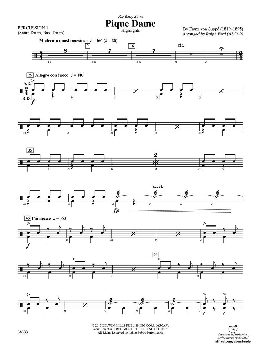 Pique Dame (Highlights): 1st Percussion