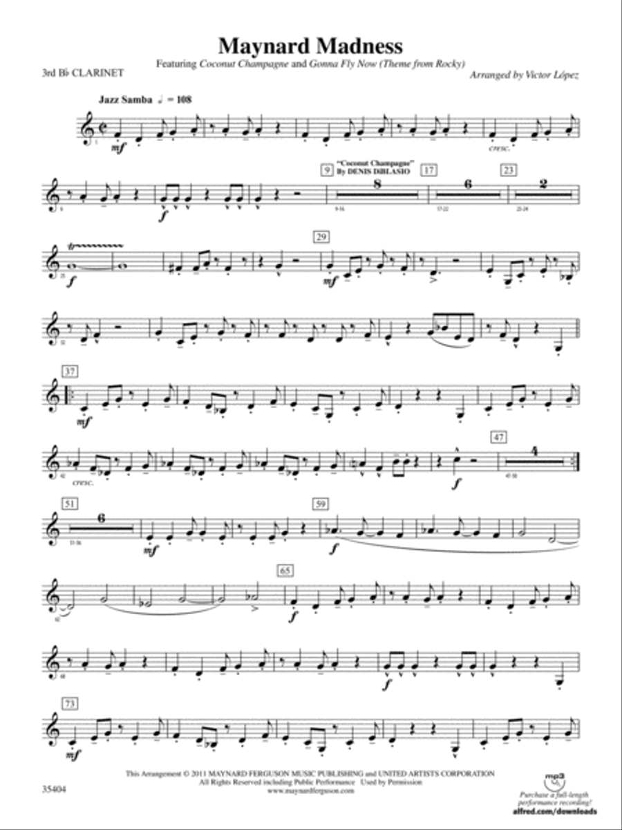 Maynard Madness: 3rd B-flat Clarinet Concert Band scores gallery preview page 1