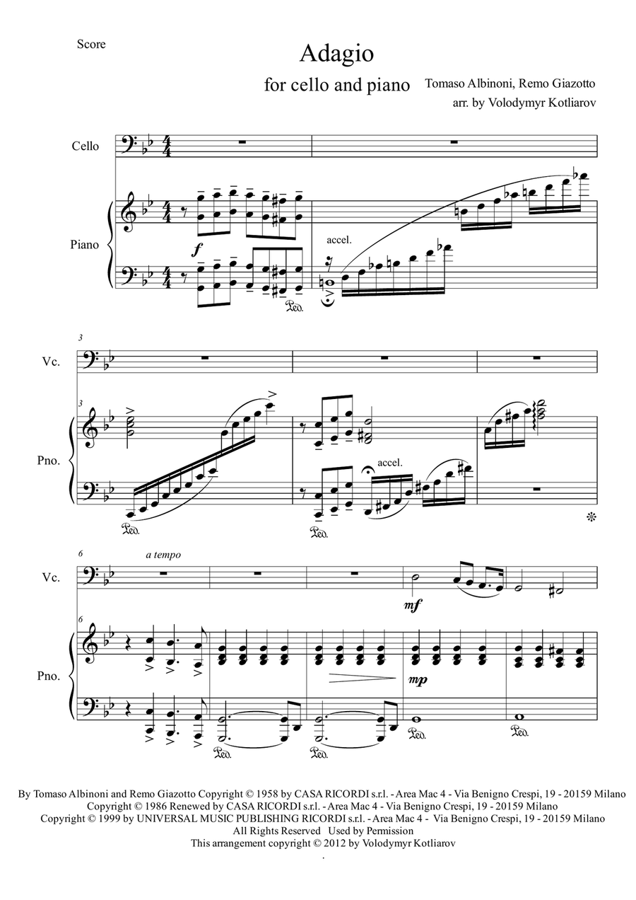 Adagio In Sol Minore (adagio In G Minor)